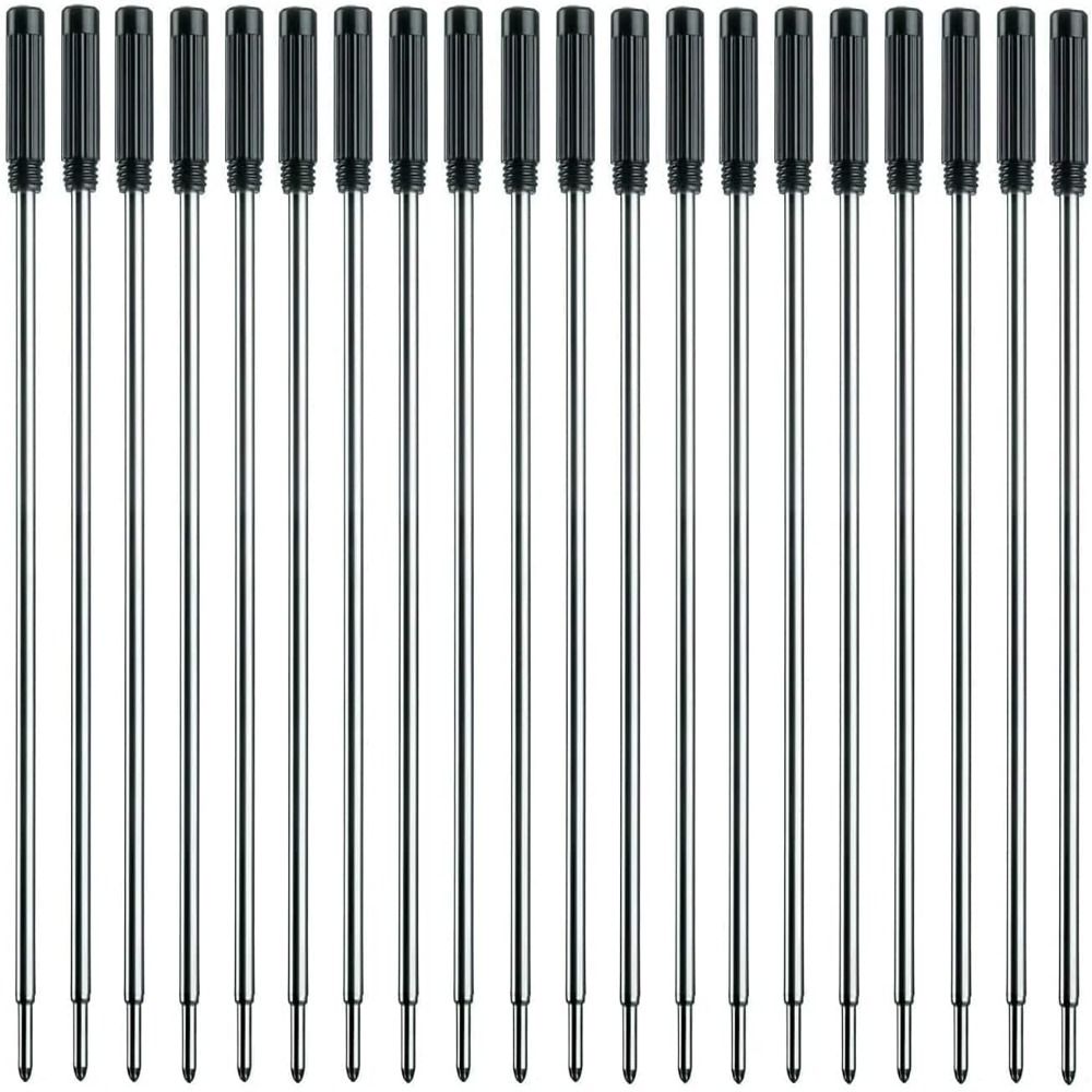 

20 шт. совместимых стержней для ручек Cross, черные стержни для ручек Smoothly, стержни для шариковых ручек Office