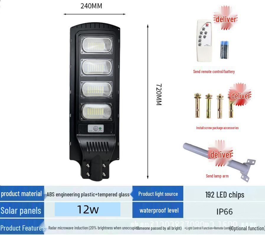 Solar-Powered Outdoor Wall and Street Lights with Motion Sensor