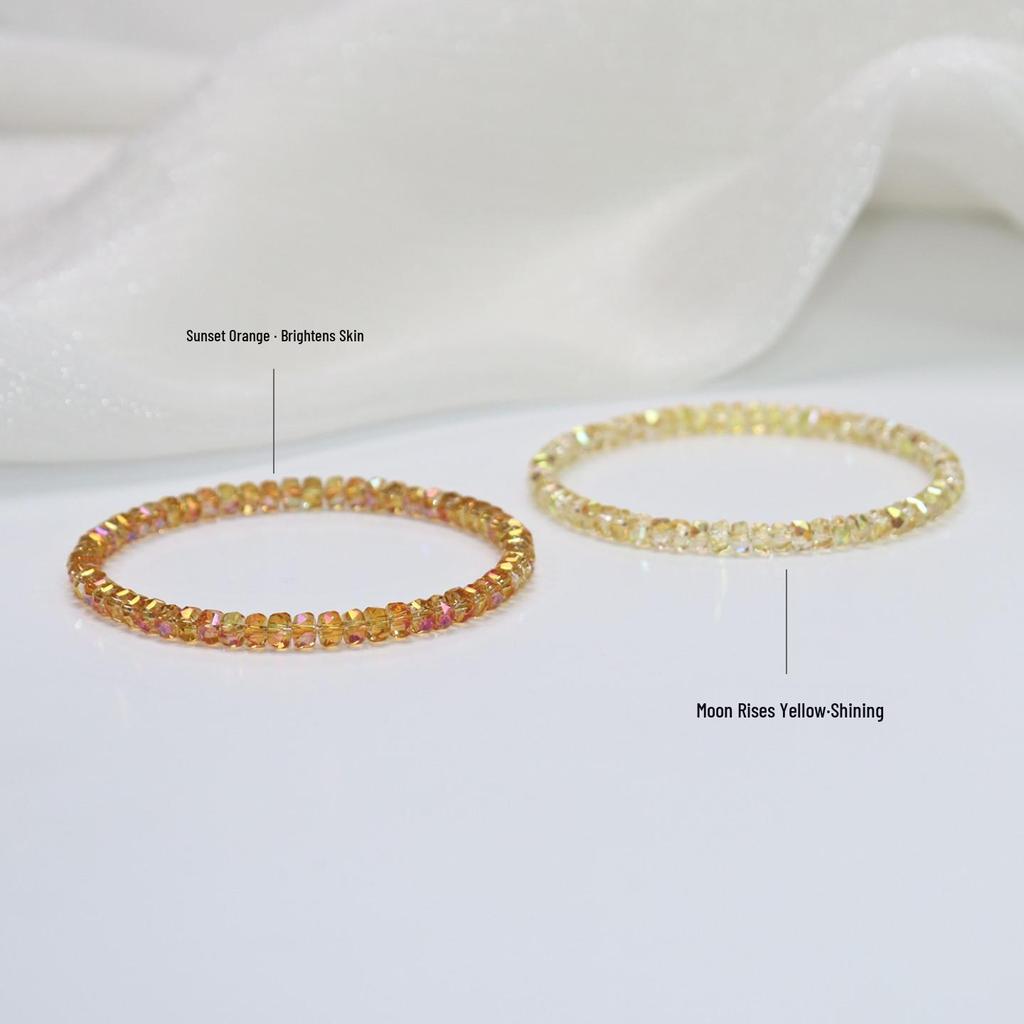 Österreichisches Gelbtopas & Orange Facettiertes Perlenarmband für Damen - Einfaches Best-Friend-Geschenk
