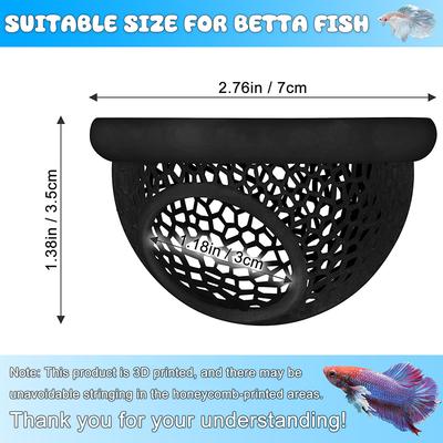 Schwimmendes Betta-Versteck & Garnelenhöhle – 3-in-1 Aquarien-Hängematte, schwimmender Futterring & Ruheplatz – 3D-gedruckte Betta-Fisch-Dekoration