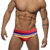 JESSBORN Men's Striped Swim Trunks - Stylish Youth Swimsuit for Beach, Pool, and Sports.