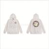Stu Unisex Hooded Zip-Up Sweatshirt With Letter Print Fleece-Lined Oversized Fit Winter Casual Wear