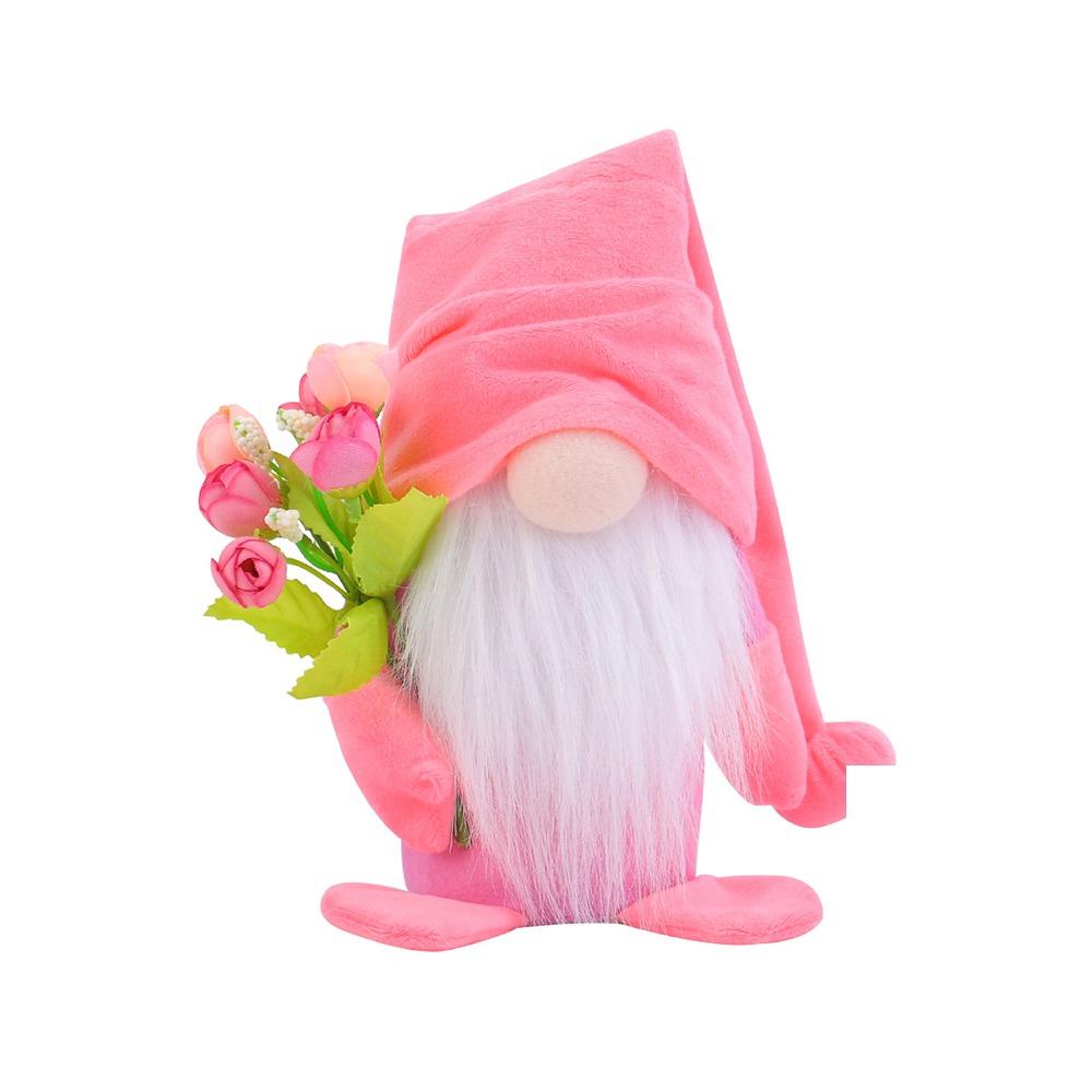 Soft Tulip Rudolph Doll Standing Dwarf Dolls Ornament Creative Faceless Gnome Doll  Valentine's Day