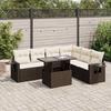 VidaXL Garden Furniture Set with Cushions 7 Pcs Brown Wicker 3326494