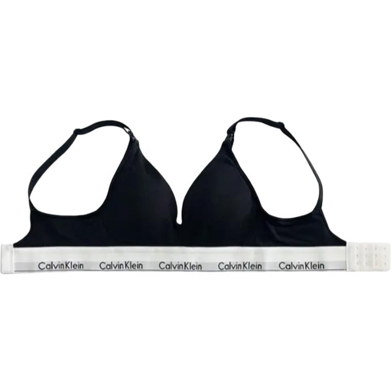 Calvin Klein Wireless Triangle Cup Minimalist Comfortable Bra Women underwear Starry-Black QF6218-001