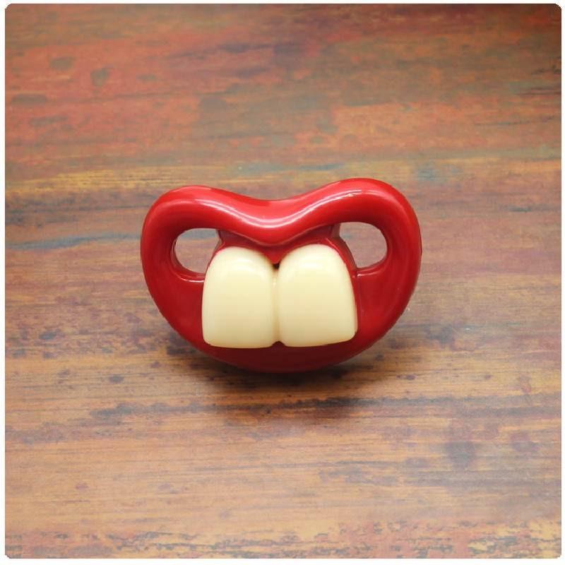 

Silicone Funny Baby Pacifiers Tooth Beard Shape Children Toys Durable Cute Safe Two Front Teeth
