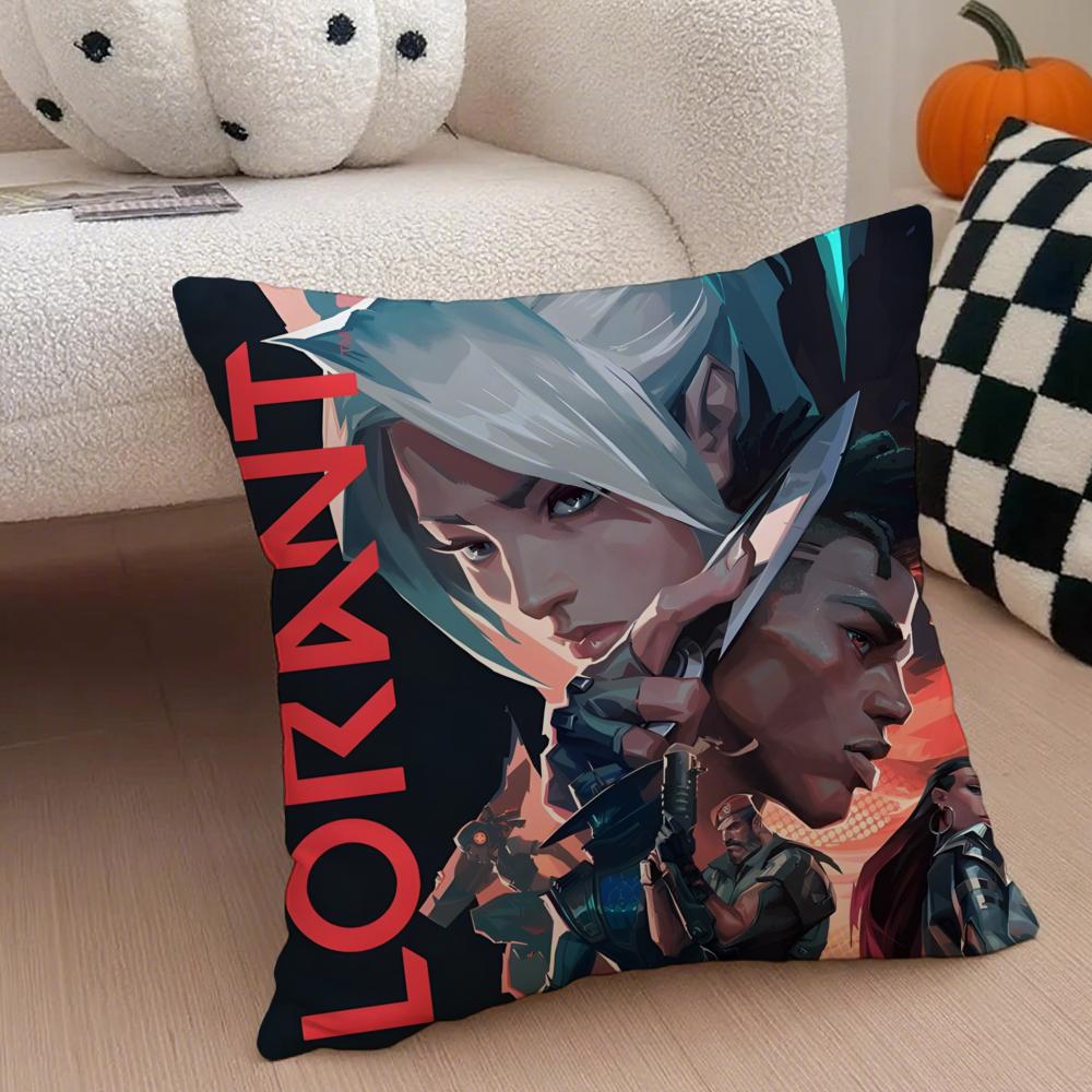 

Competitive Tactical American Game VVALORANT Cushion Cover Throw Pillow Cover Hidden Button Durable Polyester Chair Cushion 30X30cm