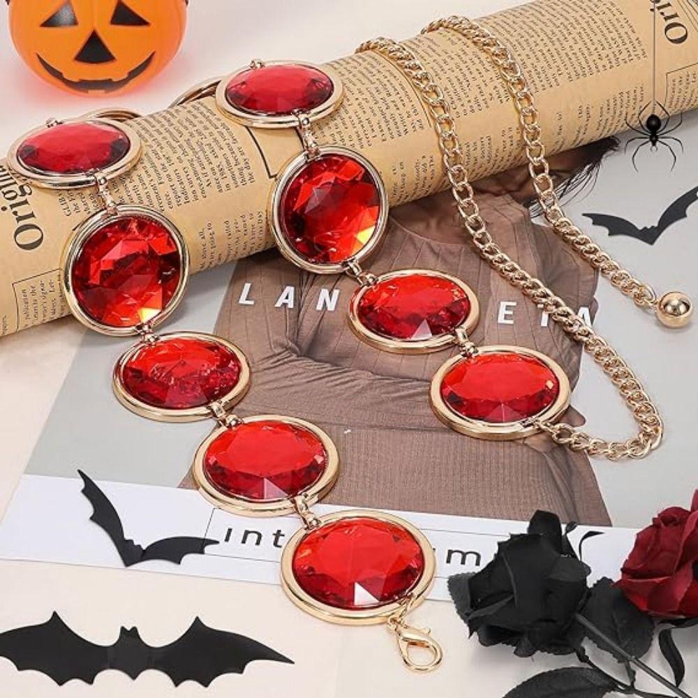 Mirror Cosplay Stone Chain Fashion Jewel Waist Chain Beautiful Red Gem Waist Belt Jeans