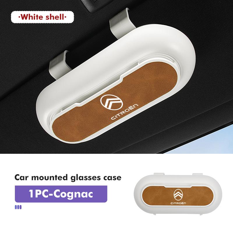 Suede Car Sun Visor Glasses Case Organizer Box Sunshade Holder For Citroen C4 C3 C5 C1 C2 C6 C4L DS3 DS4 Berlingo Picasso Jumper aiv256