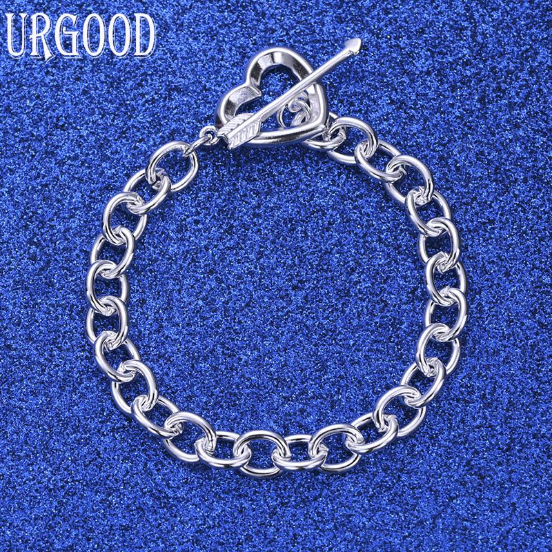 925er Sterlingsilber Mode Geschenk Herzverschluss Armband Hochzeits Schmuck