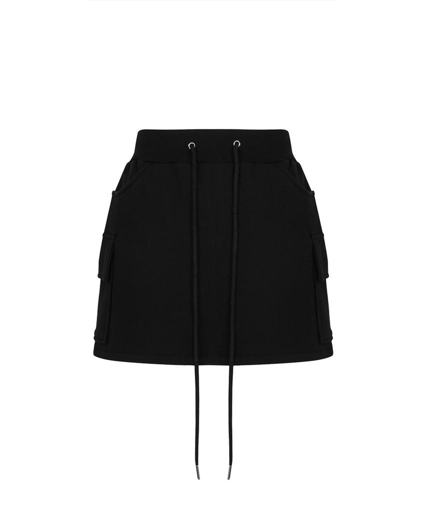 More Than Black Logo Cargo Sweat Skirt