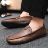 Fashion Genuine Leather Breathable Mocasines Casual Loafers Leather Shoes For Men Slip On Formal Italian Driving Flat Chaussure Homme