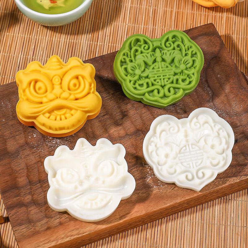 50g Hand-Press Mooncake Mold with Ruyi Flower Design