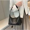 Chic Leather Hobo Bag with Detachable Strap & Tassel Versatile Large Capacity Handbag for Women Leisure Fashion Women's Shoulder Bag