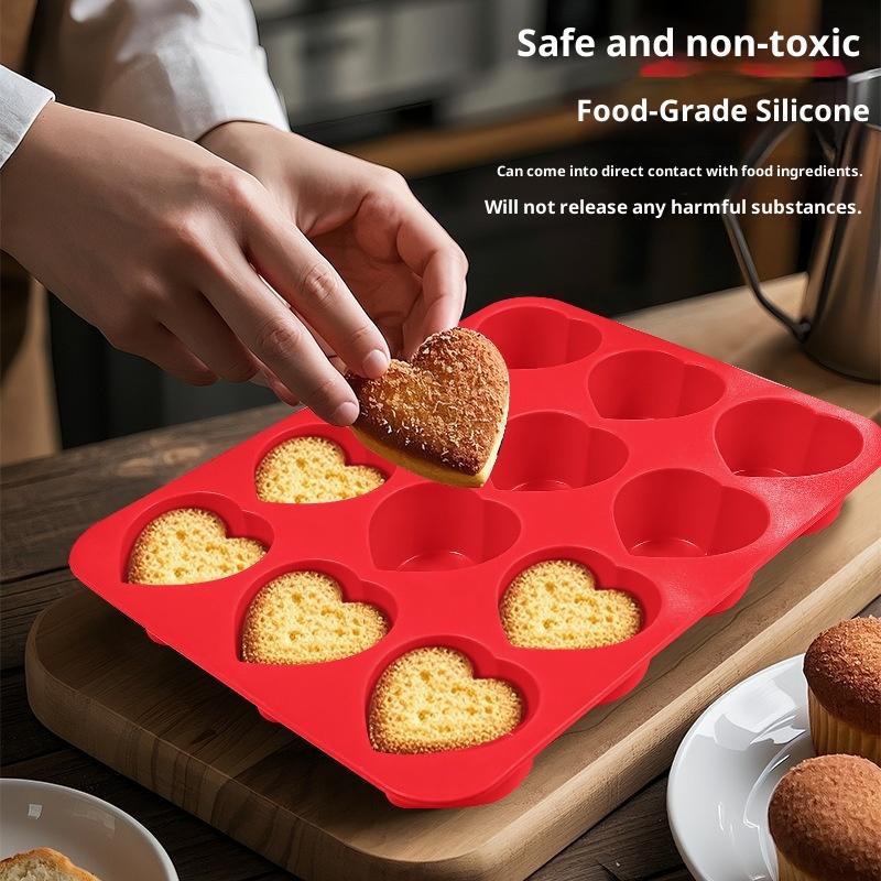 Heart Shaped Chocolate Silicone Baking Molds For French Dessert Mousse Pastry Fondant Candy Gummy Cake Decoration Bakeware Mold