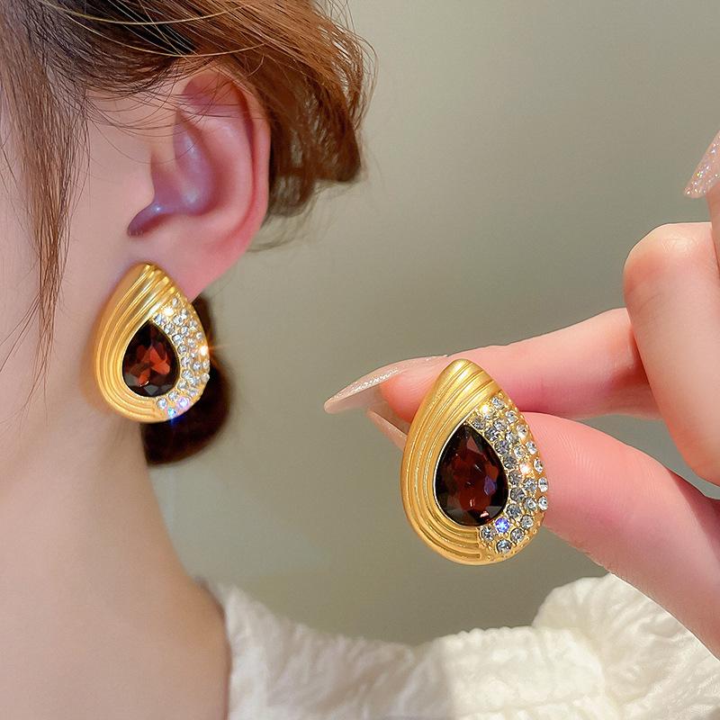 Pendientes de Carrillón de Viento de Perla y Cristal de Aguja Plateada Vintage