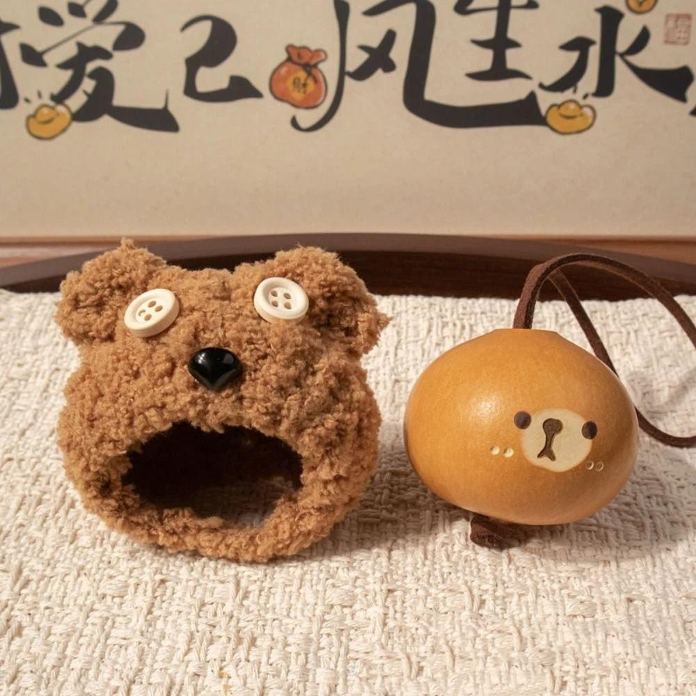Lute Shape Handheld Accessory Little Bear Design Lanyard Pendant Gourd Pendant Gift Giving