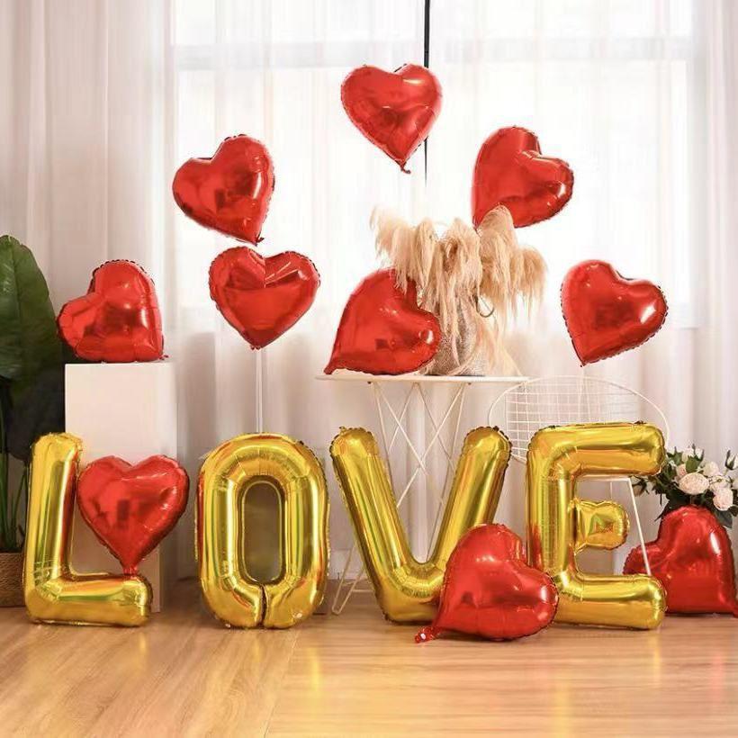 Honeymoon Room Wedding Scene Decor Set: Love Letter Balloons & Transparent Boxes