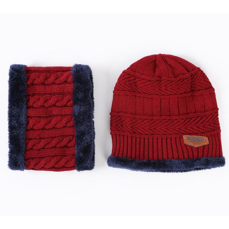 Herbst- und Winter-Strickmützen für Damen und Herren, warme Armstulpen, Fleece-Mützen, trendige Schals, Komplettset für Outdoor-Mützen