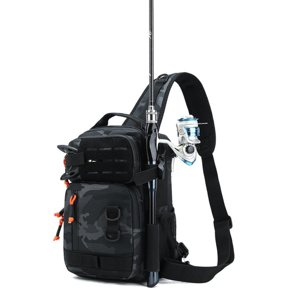 Crossbody Bag Unisex Nylon Multi Pocket Fishing Outdoor