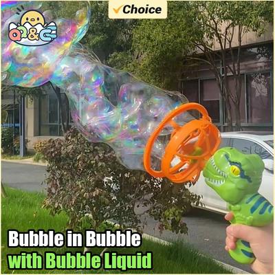 Non-Toxic Soap Bubble Gun Dinosaur Electric Blowing Tuba Bubbles Machine Automatic Blower Toys Outdoor Games Party Toy For Kid Gift