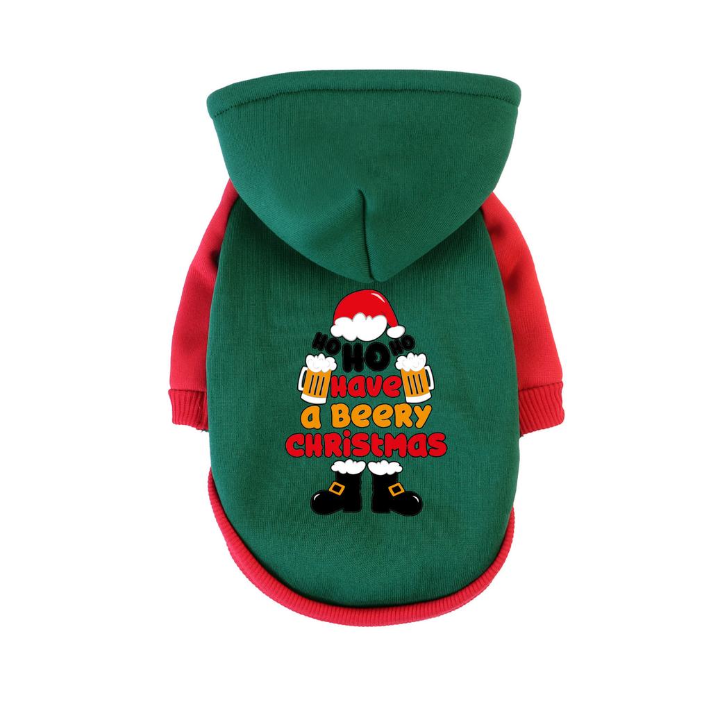 1 Pc Pet Hooded Sweatshirt Christmas Cats & Dogs Fashion Winter Warm Clothes Suitable For Cats ,Teddy Golden Retriever