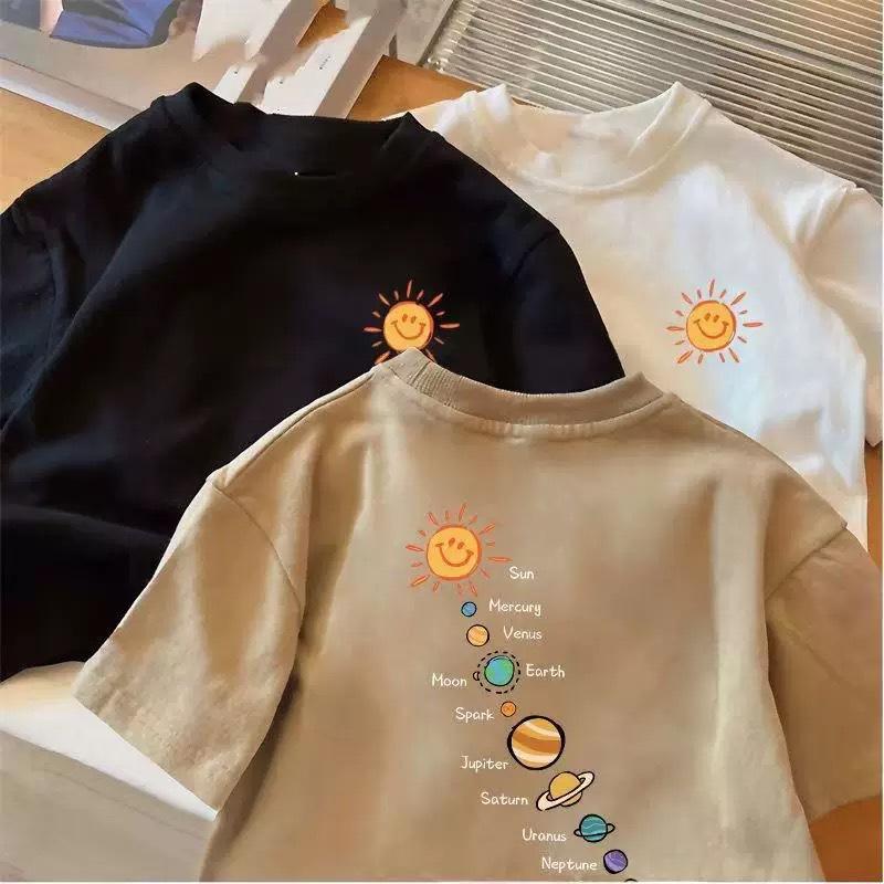 Cotton Boys And Girls Short Sleeve Round Neck Kids Casual T Shirt
