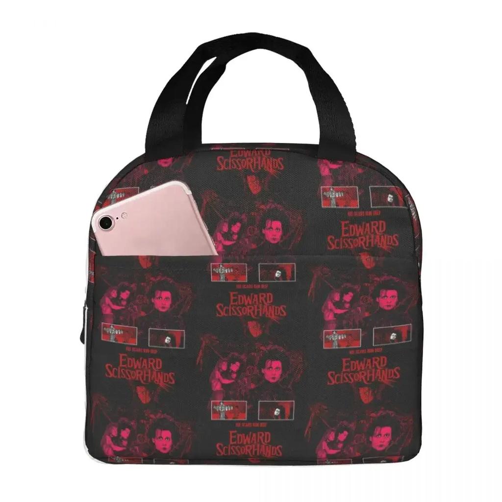 Edward Scissorhands Insulated Lunch Bag for Women Children Leakproof Food Boxes Thermal Lunch Box Tote