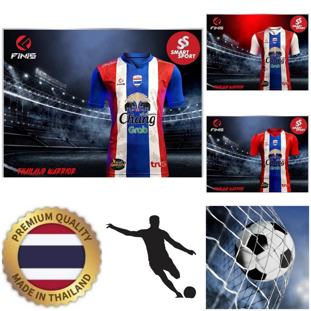 Thailand FOOTBALL SOCCER NATION TEAM JERSEY SHIRT HOME FAN Print V Neck Unisex Men Women Quick Dry Short Sleeve Uniform Elephant Logo Sport