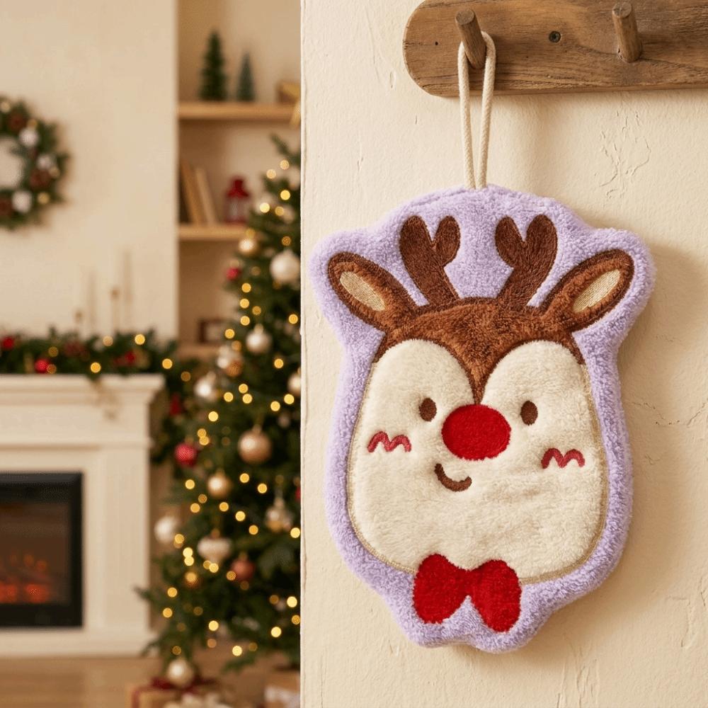 Coral Fleece Children's Small Towels Absorbent Christmas Tree Towel Cleaning Cloth  Christmas Gift