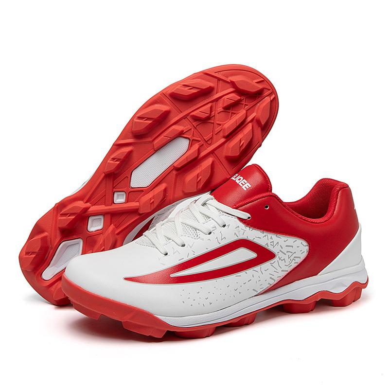 

Бейсбольные туфли из искусственной кожи Нескользящая мужская спортивная обувь Водонепроницаемые кроссовки Эластичные тренировочные туфли Обувь на резиновой подошве 39 красный