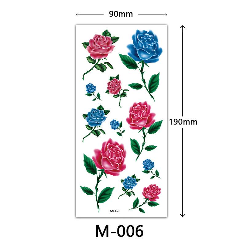 Waterproof Three-Dimensional Color Print Tattoo Sticker, Butterfly Flower Animal Tattoo