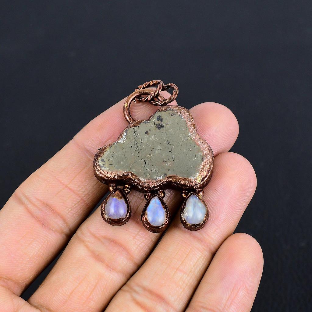 Golden Apache Pyrite Pendant, 999 Copper Wire Wrapped Jewelry, Gemstone Pendant, Gift For Her Handmade Dainty Jewelry