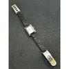Used Rare! GUCCI Gucci Solid Silver Wristwatch Square Black Leather Strap GG Working Item Hand-wound IT 105 Fi CORTI AMEDEO Fu Augusto Creation 0.800