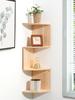 5-Layers Wooden Corner Shelf Display Stand Organizers Storage Floating Bookshelf Plant Holder Home Appliance Kitchen Accessories