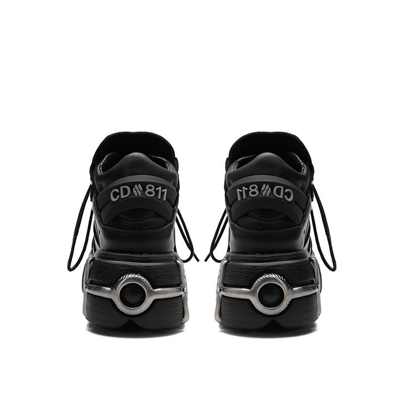 Neue Marke Punk Style Damenschuhe Schnürschuhe Absatzhöhe 6CM Plateau Schuhe Frau Rock Stiefel Metalldekor Damen Sneakers