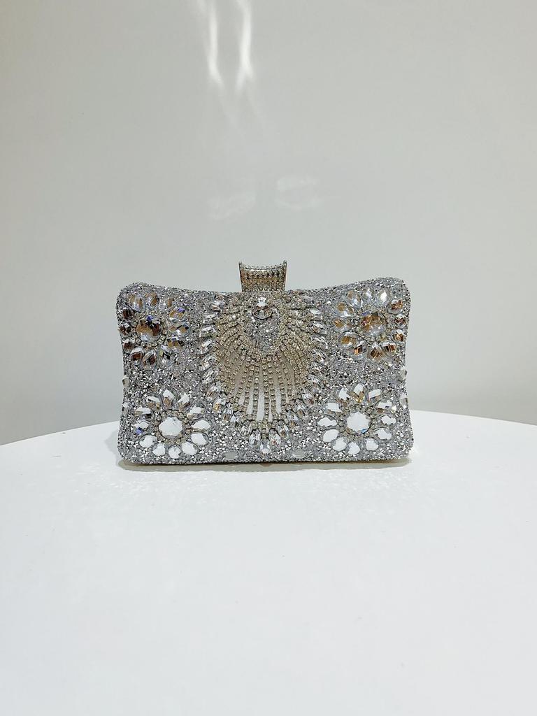Heavy-duty Rhinestone Crossbody Evening Bag - Elegant Women's Clutch for Special Occasions