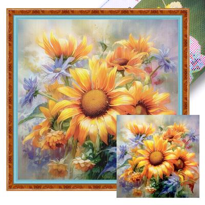 Zestaw do haftu krzyżykowego z nadrukiem krajobrazu 40x40cm DIY 11CT Zestaw do robótek ręcznych Dekoracja
