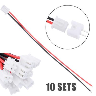 10 Sets 2 Pin Mini Für JST XH2.54mm 24AWG Stecker Stecker Mit Drähte 200mm Werkzeug
