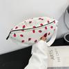 Literary Velvet Breast Bag Women's New Fashion Strawberry Printed Messenger Bag Casual Trendy Versatile Shoulder Bag