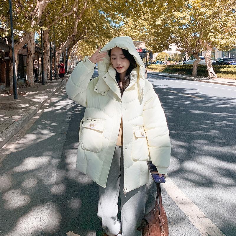 Women's medium and long cotton-padded clothes 2025 new versatile fashion loose women's cotton-padded jackets winter thickened hooded