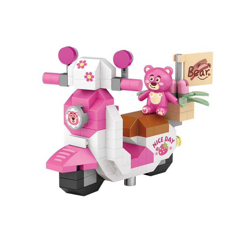 Building Blocks Car Motorcycle Assembly Toy Tank Fire Truck Police Car Model Decoration Male And Female Small Particle Product