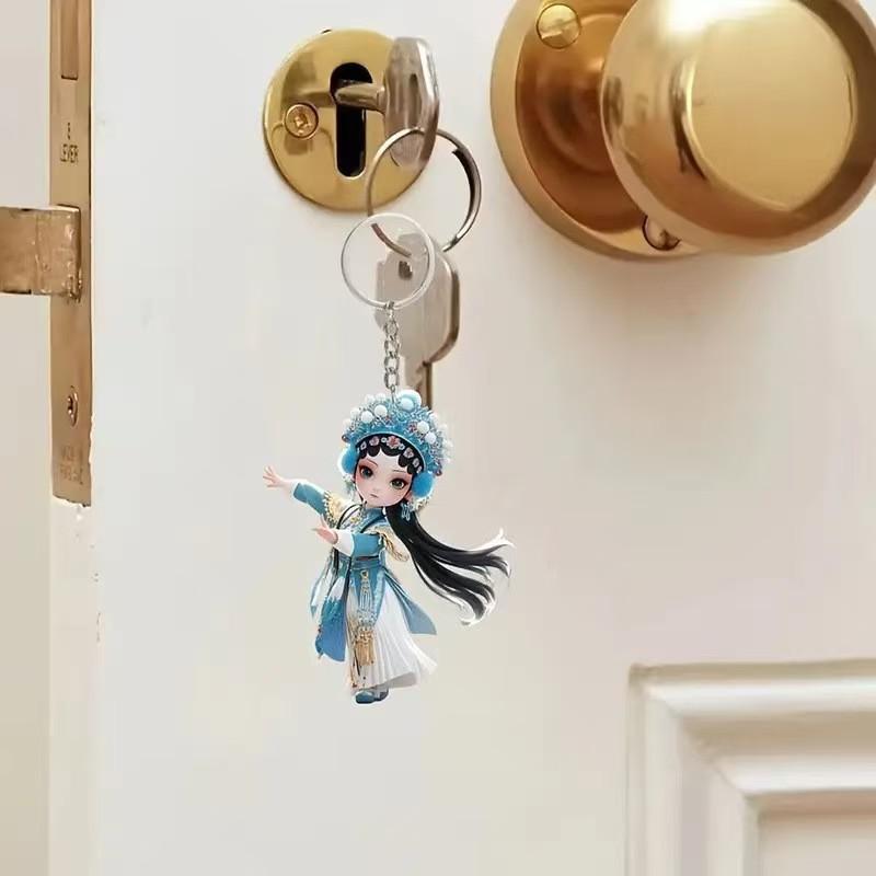 New Cute Little Flower Fairy Pendant Acrylic Cross-Border Flat Car Rearview Mirror Decoration Keychain