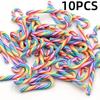10/30/50Pcs Mini Candy Cane Christmas Decoration Red White Resin Candy Diy Crafts Xmas Pendant Navidad Home Decor  New Year