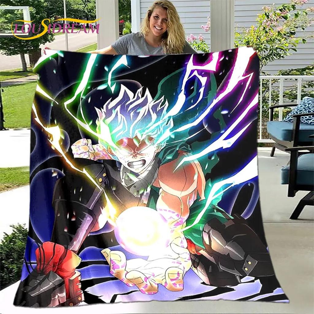 My Hero Academia Anime Cartoon Weiche Plüschdecke, Flanelldecke, Überwurfdecke für Wohnzimmer, Schlafzimmer, Bett, Sofa, Picknick-Abdeckung