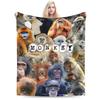 Monkey Face Blanket Multi-size Warm Cozy Fluffy  Throw Blankets for Couch Sofa and Bed