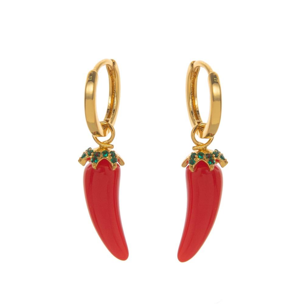 Jewelry Accessories Fruit and Vegetable Earrings Lip Starfish Charms Ear Buckle Alloy Dripping Oil Enamel Hoop Earrings Girls