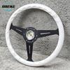 JDM Universal 14inch White Steering Wheel Classic Racing Sports Steering Wheel Car Accessories