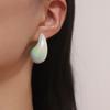 European and American Magical Gradient Colored Hollow and Chubby Teardrop Earrings, Fashionable and Trendy Acrylic Multi-color Women's Earrings