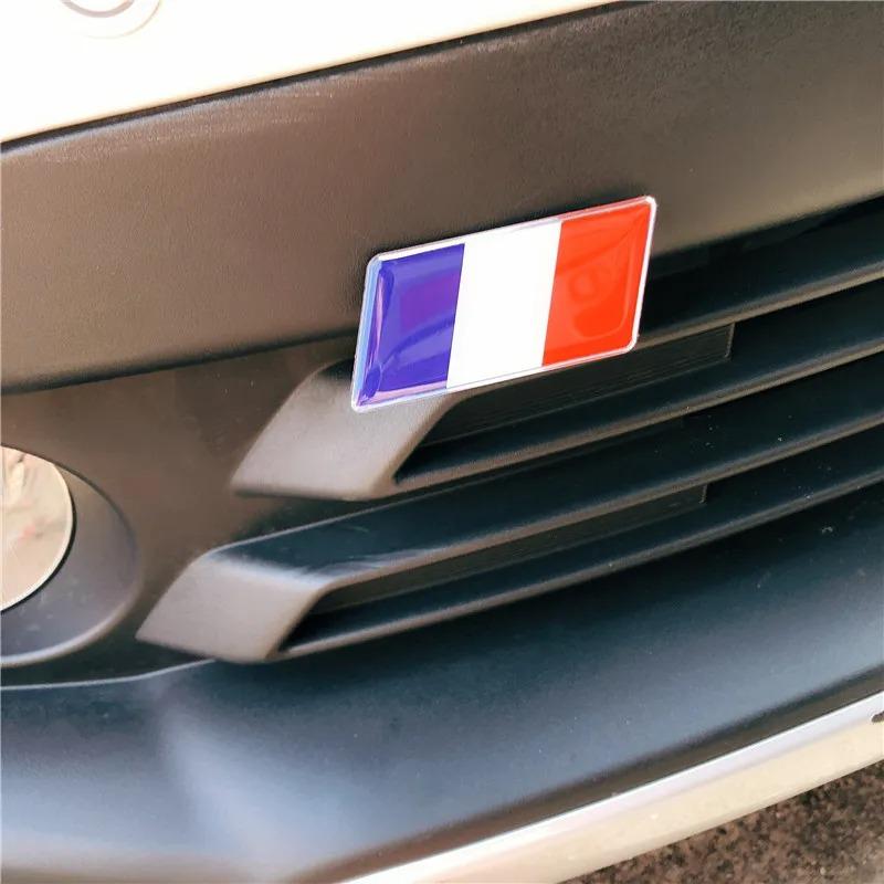 1 pièce Aluminium Drapeau Autocollants de Voiture Emblème de Calandre Badge Grande-Bretagne Allemand France Australie Amérique Russie Pièces de Voiture Accessoires Extérieurs